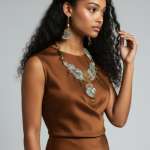 Collier più orecchini “Green” Essenza Donna